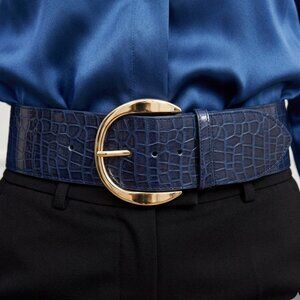 WHBM White House Black Market faux croc wide belt